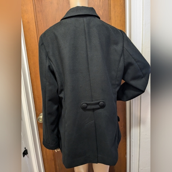 Chico's Black Button Dress Coat Size 2 - Picture 5 of 12